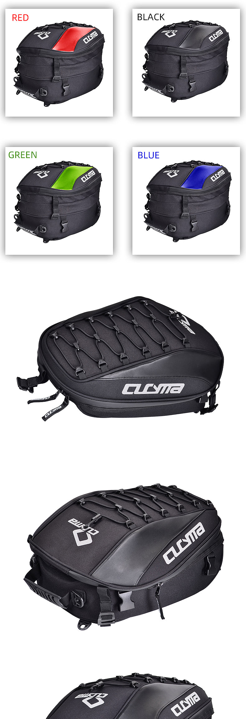 Cucyma Expandable Motorcycle Tail Bag: Secure Helmet Storage CB-20808