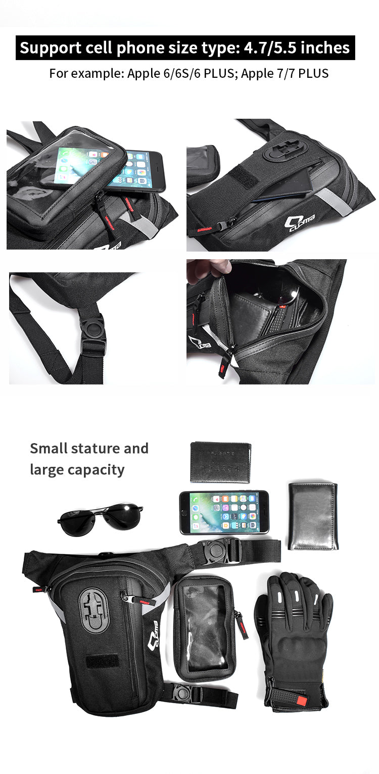 Motorcycle Thigh Bag with Touchscreen Phone Pocket CB-1609