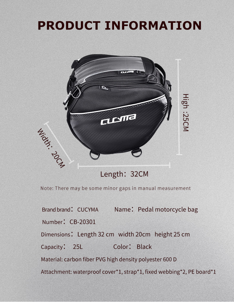 Pedal Motorcycle Bag CB-20301 | Cucyma