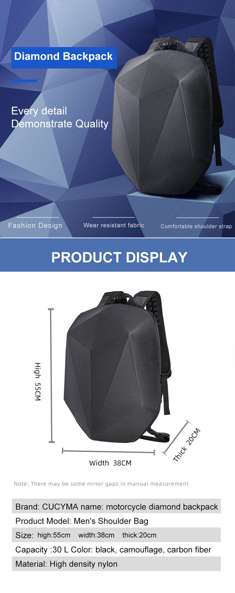 Stylish Motorcycle Backpack CB-1907 | Cucyma