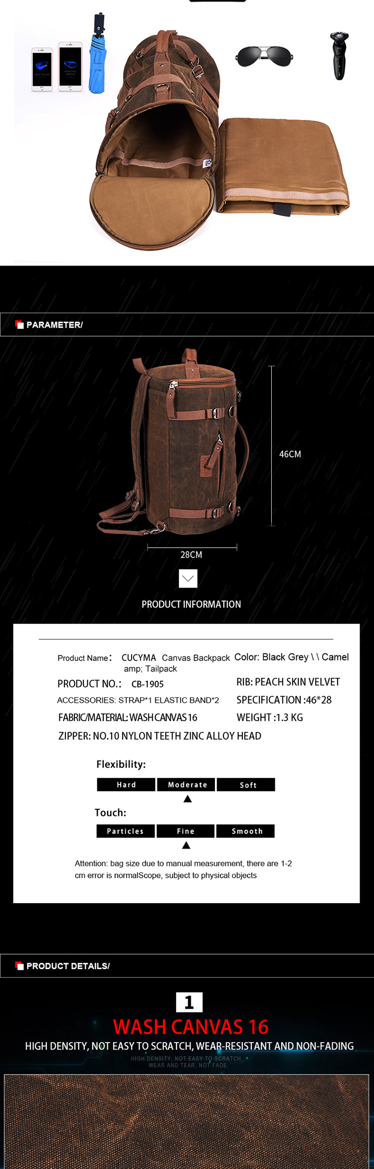 Canvas Outdoor Backpack CB-1905 | Cucyma