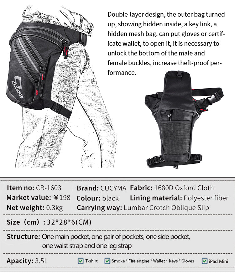 Cucyma Motorcycle Leg Bag CB-1603