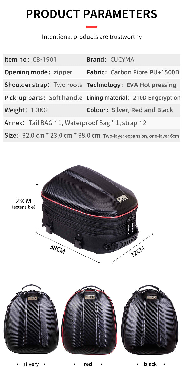 Cucyma Motorcycle Saddle Bag Tail Bag CB-1901